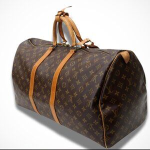 AUTHENTIC Louis Vuitton duffle Keepall Bag Monogram Canvas 60 PREOWNED/USED